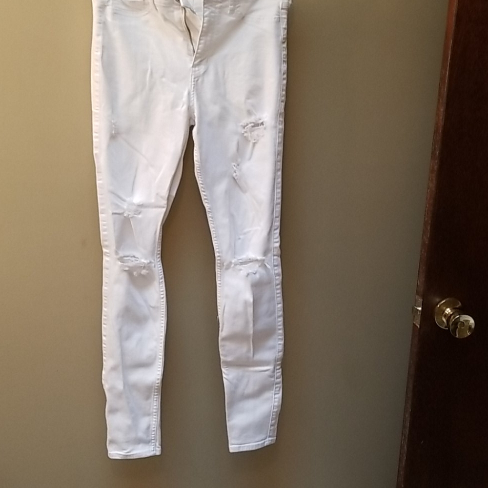 Hollister high rise white jeans